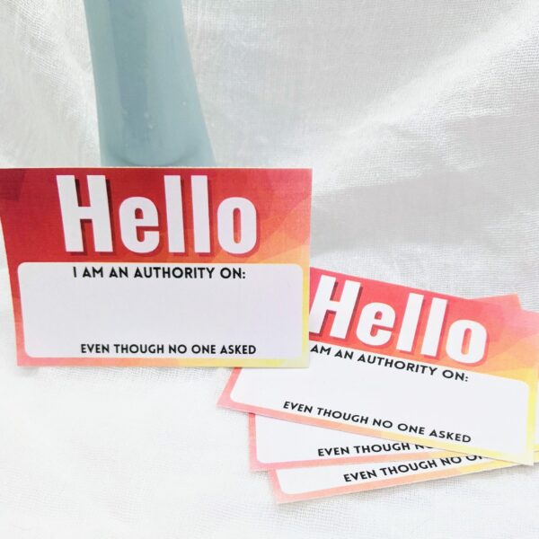 Hello. Name tags